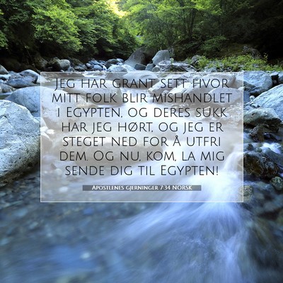 Picture 07 - Apostlenes gjerninger 7:34 NORSK - Jeg har grant sett hvor mitt folk blir mishandlet - Bible Verse Picture