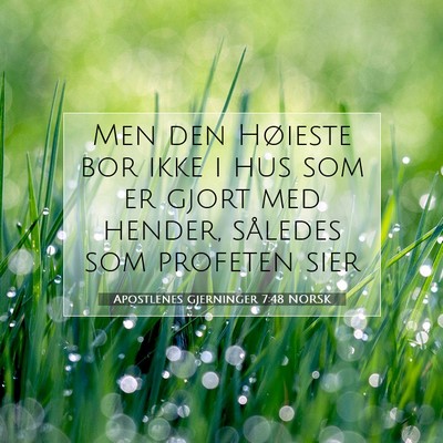 Picture 07 - Apostlenes gjerninger 7:48 NORSK - Men den Høieste bor ikke i hus som er gjort med - Bible Verse Picture