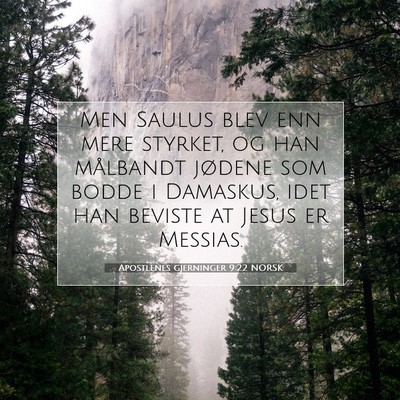 Picture 07 - Apostlenes gjerninger 9:22 NORSK - Men Saulus blev enn mere styrket, og han - Bible Verse Picture