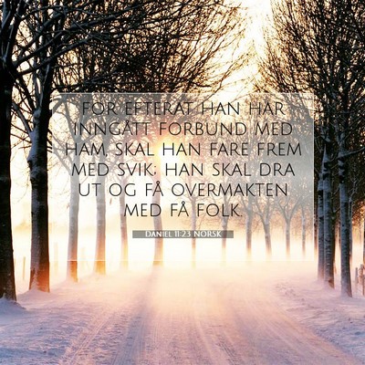 Picture 07 - Daniel 11:23 NORSK - for efterat han har inngått forbund med ham, - Bible Verse Picture