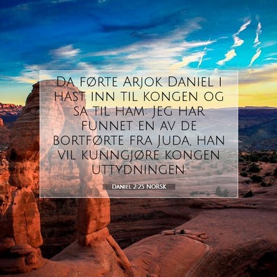 Picture 07 - Daniel 2:25 NORSK - Da førte Arjok Daniel i hast inn til kongen og - Bible Verse Picture