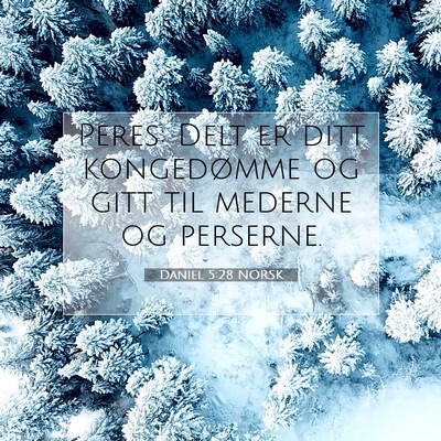 Picture 07 - Daniel 5:28 NORSK - Peres: Delt er ditt kongedømme og gitt til - Bible Verse Picture