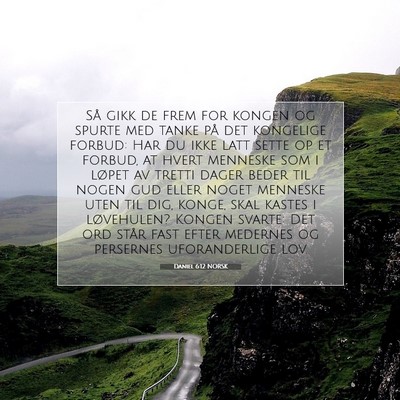Picture 07 - Daniel 6:12 NORSK - Så gikk de frem for kongen og spurte med tanke - Bible Verse Picture