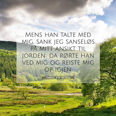 Picture 07 - Daniel 8:18 NORSK - Mens han talte med mig, sank jeg sanseløs på - Bible Verse Picture