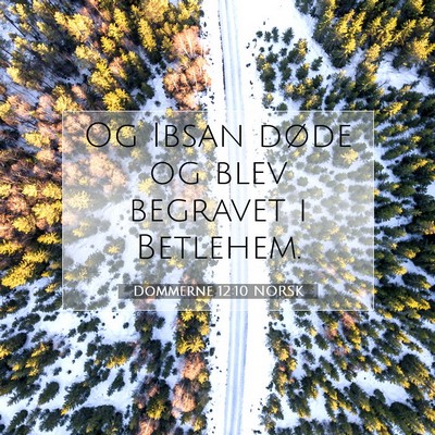 Picture 07 - Dommerne 12:10 NORSK - Og Ibsan døde og blev begravet i - Bible Verse Picture