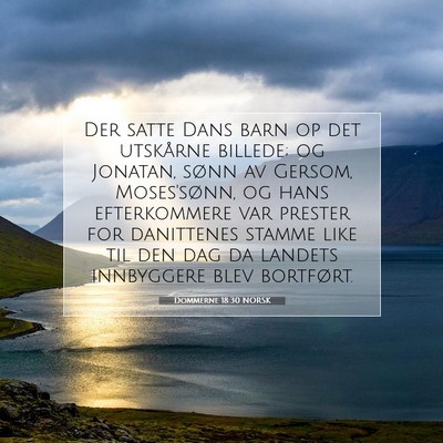 Picture 07 - Dommerne 18:30 NORSK - Der satte Dans barn op det utskårne billede; og - Bible Verse Picture