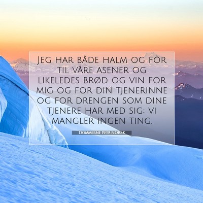 Picture 07 - Dommerne 19:19 NORSK - Jeg har både halm og fôr til våre asener og - Bible Verse Picture