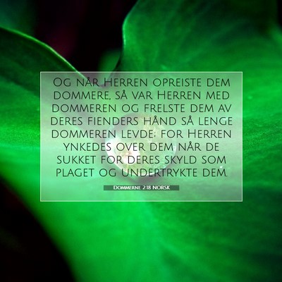 Picture 07 - Dommerne 2:18 NORSK - Og når Herren opreiste dem dommere, så var - Bible Verse Picture