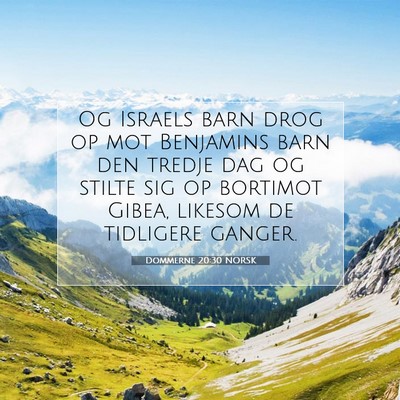Picture 07 - Dommerne 20:30 NORSK - Og Israels barn drog op mot Benjamins barn den - Bible Verse Picture