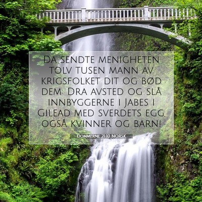 Picture 07 - Dommerne 21:10 NORSK - Da sendte menigheten tolv tusen mann av - Bible Verse Picture