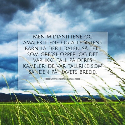 Picture 07 - Dommerne 7:12 NORSK - Men midianittene og amalekittene og alle ¥stens - Bible Verse Picture