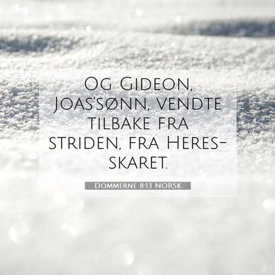 Picture 07 - Dommerne 8:13 NORSK - Og Gideon, Joas'sønn, vendte tilbake fra - Bible Verse Picture