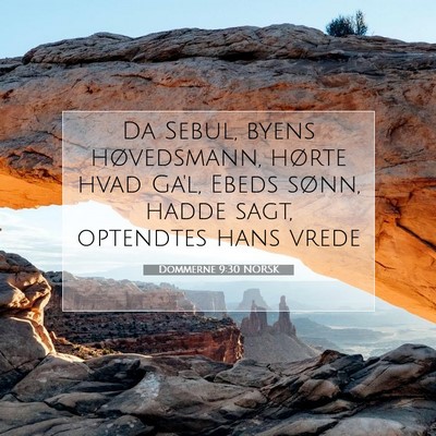Picture 07 - Dommerne 9:30 NORSK - Da Sebul, byens høvedsmann, hørte hvad Ga'l, - Bible Verse Picture