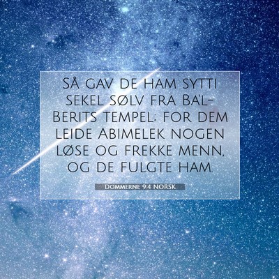 Picture 07 - Dommerne 9:4 NORSK - Så gav de ham sytti sekel sølv fra Ba'l-Berits - Bible Verse Picture