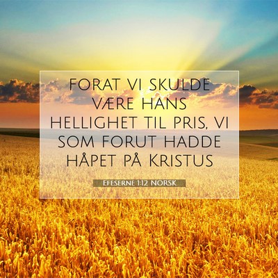 Picture 07 - Efeserne 1:12 NORSK - forat vi skulde være hans hellighet til pris, vi - Bible Verse Picture