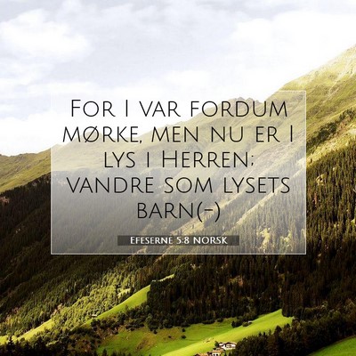 Picture 07 - Efeserne 5:8 NORSK - For I var fordum mørke, men nu er I lys i - Bible Verse Picture