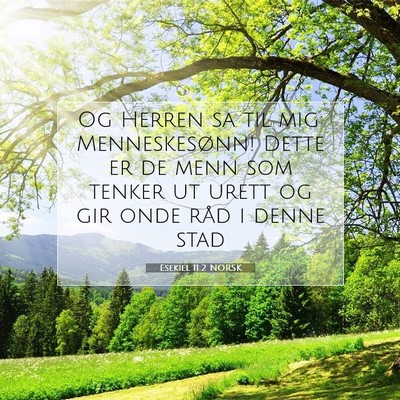 Picture 07 - Esekiel 11:2 NORSK - Og Herren sa til mig: Menneskesønn! Dette er de - Bible Verse Picture