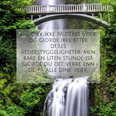 Picture 07 - Esekiel 16:47 NORSK - Du gikk ikke på deres veier og gjorde ikke efter - Bible Verse Picture