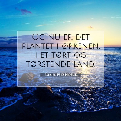 Picture 07 - Esekiel 19:13 NORSK - Og nu er det plantet i ørkenen, i et tørt og - Bible Verse Picture