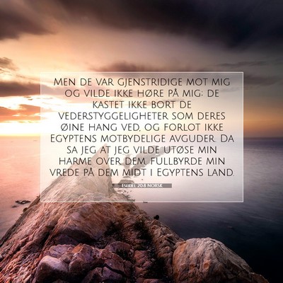 Picture 07 - Esekiel 20:8 NORSK - Men de var gjenstridige mot mig og vilde ikke - Bible Verse Picture