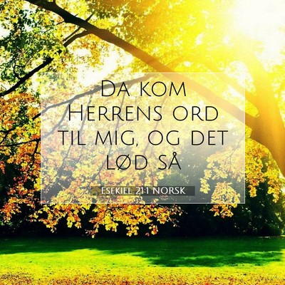 Picture 07 - Esekiel 21:1 NORSK - Da kom Herrens ord til mig, og det lød - Bible Verse Picture
