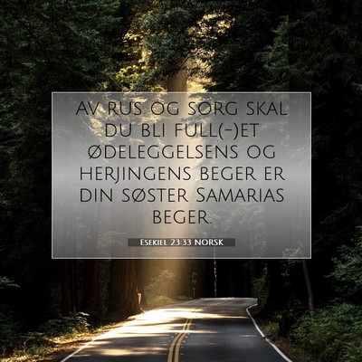 Picture 07 - Esekiel 23:33 NORSK - Av rus og sorg skal du bli full(-)et - Bible Verse Picture
