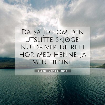 Picture 07 - Esekiel 23:43 NORSK - Da sa jeg om den utslitte skjøge: Nu driver de - Bible Verse Picture