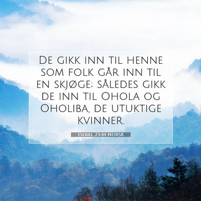 Picture 07 - Esekiel 23:44 NORSK - De gikk inn til henne som folk går inn til en - Bible Verse Picture
