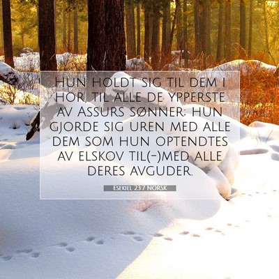 Picture 07 - Esekiel 23:7 NORSK - Hun holdt sig til dem i hor, til alle de ypperste - Bible Verse Picture