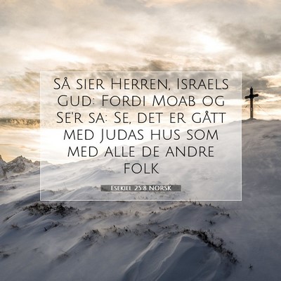 Picture 07 - Esekiel 25:8 NORSK - Så sier Herren, Israels Gud: Fordi Moab og Se'r - Bible Verse Picture