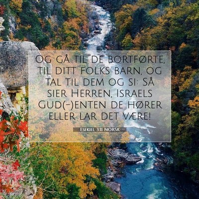 Picture 07 - Esekiel 3:11 NORSK - Og gå til de bortførte, til ditt folks barn, og - Bible Verse Picture