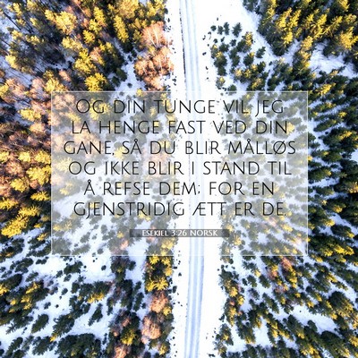 Picture 07 - Esekiel 3:26 NORSK - Og din tunge vil jeg la henge fast ved din gane, - Bible Verse Picture