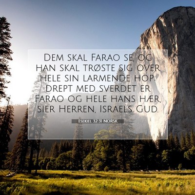Picture 07 - Esekiel 32:31 NORSK - Dem skal Farao se, og han skal trøste sig over - Bible Verse Picture
