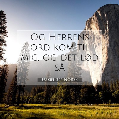 Picture 07 - Esekiel 34:1 NORSK - Og Herrens ord kom til mig, og det lød - Bible Verse Picture