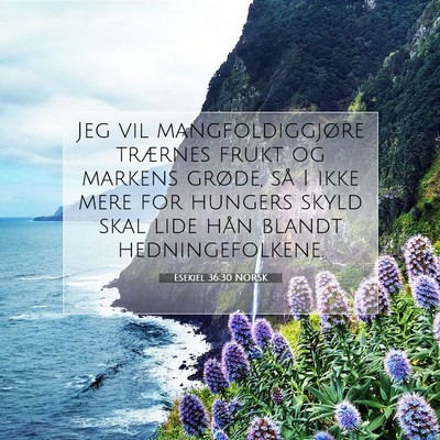 Picture 07 - Esekiel 36:30 NORSK - Jeg vil mangfoldiggjøre trærnes frukt og - Bible Verse Picture