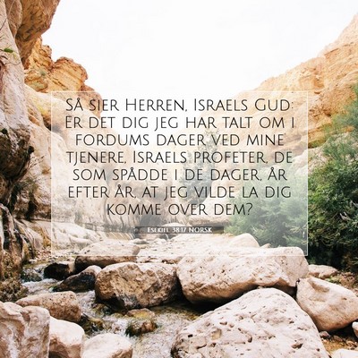 Picture 07 - Esekiel 38:17 NORSK - Så sier Herren, Israels Gud: Er det dig jeg har - Bible Verse Picture
