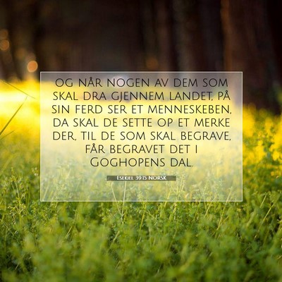 Picture 07 - Esekiel 39:15 NORSK - og når nogen av dem som skal dra gjennem landet, - Bible Verse Picture
