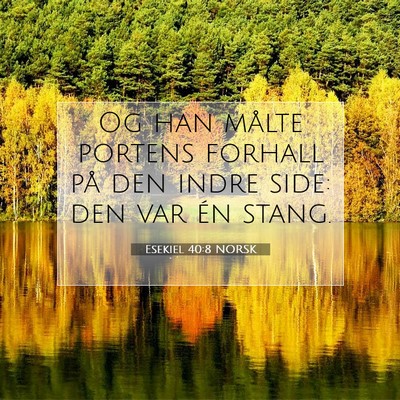 Picture 07 - Esekiel 40:8 NORSK - Og han målte portens forhall på den indre side: - Bible Verse Picture