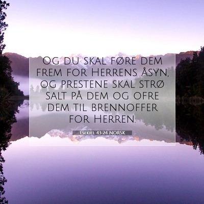 Picture 07 - Esekiel 43:24 NORSK - Og du skal føre dem frem for Herrens åsyn, og - Bible Verse Picture