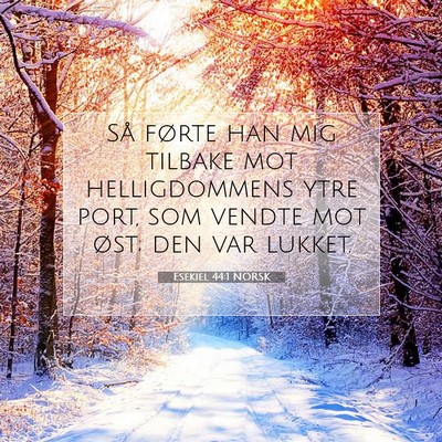 Picture 07 - Esekiel 44:1 NORSK - Så førte han mig tilbake mot helligdommens ytre - Bible Verse Picture