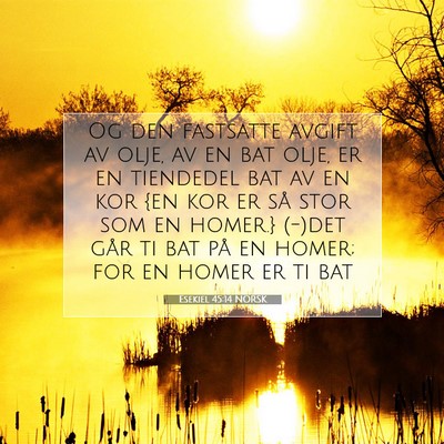 Picture 07 - Esekiel 45:14 NORSK - Og den fastsatte avgift av olje, av en bat olje, - Bible Verse Picture