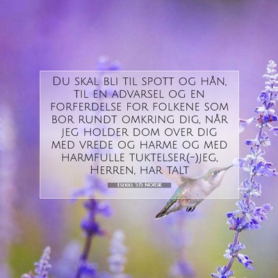 Picture 07 - Esekiel 5:15 NORSK - Du skal bli til spott og hån, til en advarsel og - Bible Verse Picture