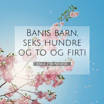Picture 07 - Esra 2:10 NORSK - Banis barn, seks hundre og to og - Bible Verse Picture