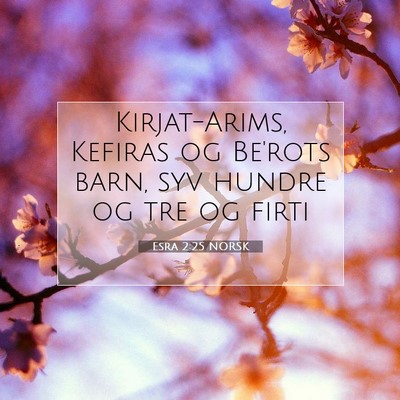 Picture 07 - Esra 2:25 NORSK - Kirjat-Arims, Kefiras og Be'rots barn, syv hundre - Bible Verse Picture