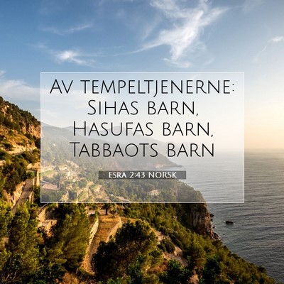 Picture 07 - Esra 2:43 NORSK - Av tempeltjenerne: Sihas barn, Hasufas barn, - Bible Verse Picture