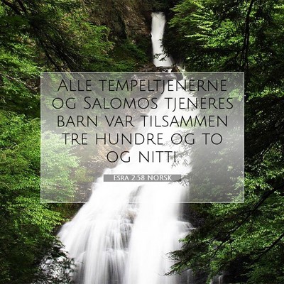 Picture 07 - Esra 2:58 NORSK - Alle tempeltjenerne og Salomos tjeneres barn var - Bible Verse Picture