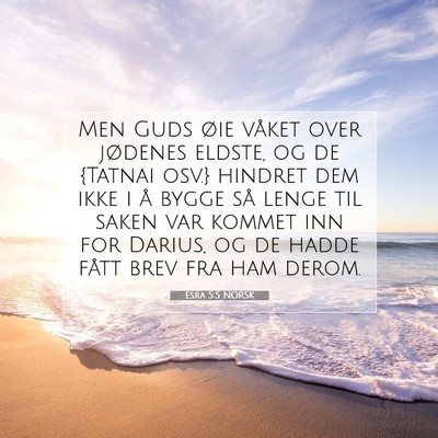 Picture 07 - Esra 5:5 NORSK - Men Guds øie våket over jødenes eldste, og de - Bible Verse Picture