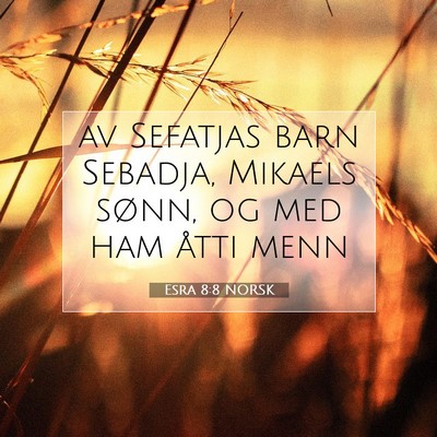 Picture 07 - Esra 8:8 NORSK - av Sefatjas barn Sebadja, Mikaels sønn, og med - Bible Verse Picture