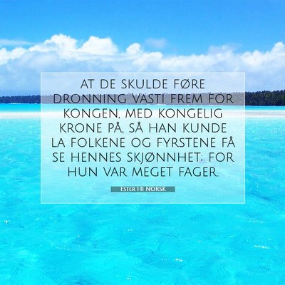 Picture 07 - Ester 1:11 NORSK - at de skulde føre dronning Vasti frem for - Bible Verse Picture