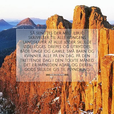 Picture 07 - Ester 3:13 NORSK - Så sendtes der med ilbud skrivelser til alle - Bible Verse Picture